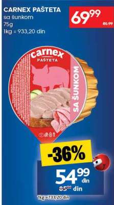 CARNEX PAŠTETA sa šunkom
