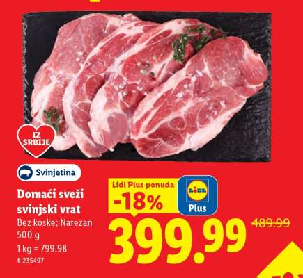 Domaći sveži svinjski vrat