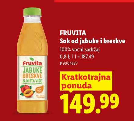 Fruvita Sok od jabuke i breskve