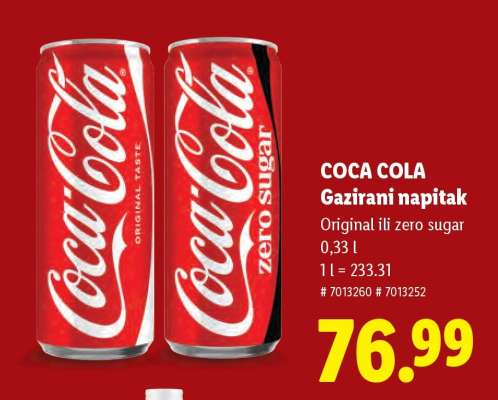 COCA COLA Gazirani napitak
