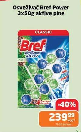 Osveživač Bref Power 3x50g aktive pine