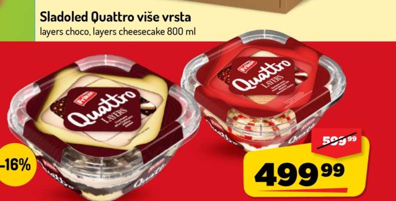 Sladoled Quattro više vrsta