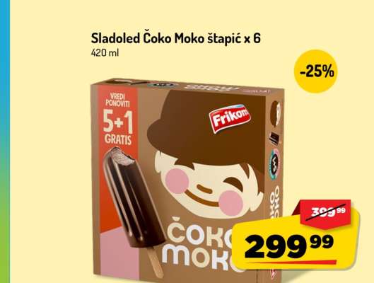 Sladoled Čoko Moko štapić x 6