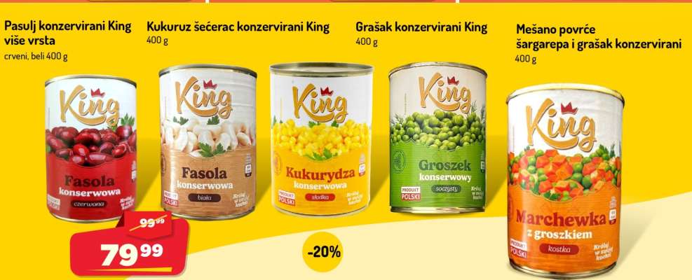 Pasulj konzervirani King više vrsta