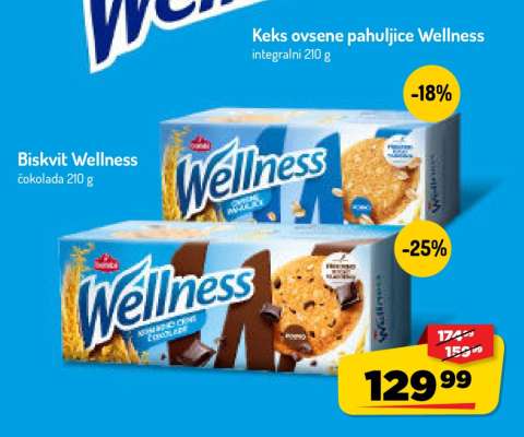 Biskvit Wellness čokolada 210 g