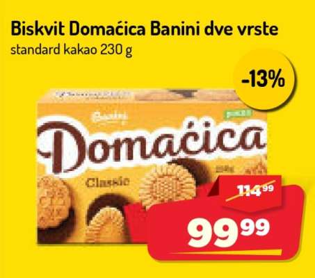 Biskvit Domaćica Banini dve vrste