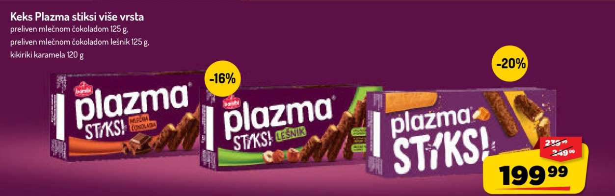 Keks Plazma štiksi više vrsta