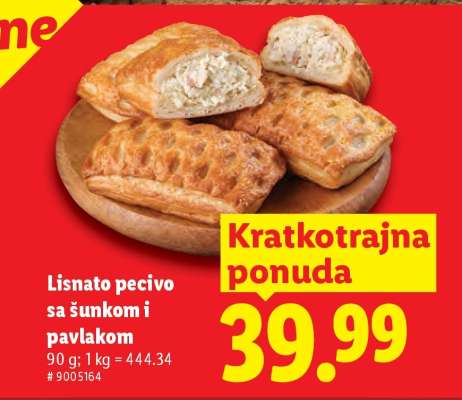 Lisnato pecivo sa šunkom i pavlakom