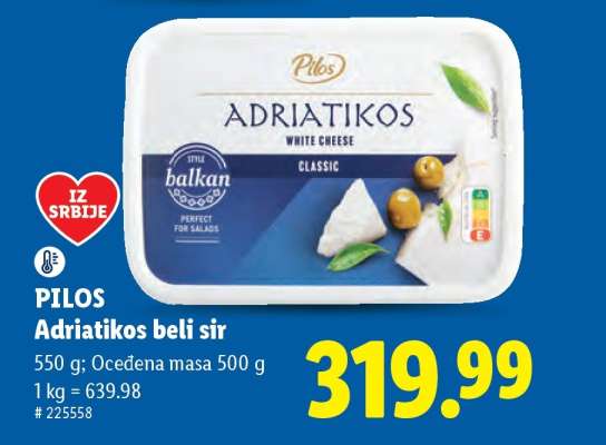 Pilos adriatikos beli sir