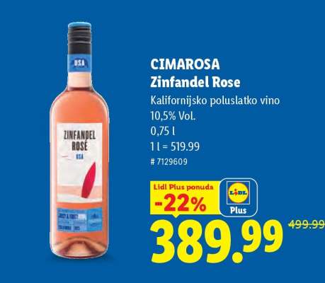 CIMAROSA Zinfandel Rosé