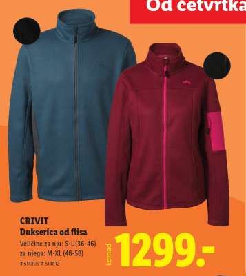 Crivit Dukserica od flisa
