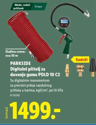 PARKSIDE Digitalni pištolj za duvanje guma PDLD 10 C2