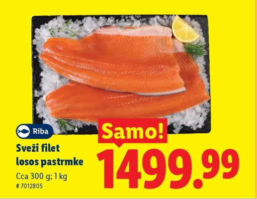 Sveži filet losos pastrmke
