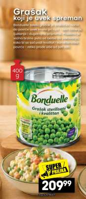 Bonduelle Grašak sterilisan i kvalitetan