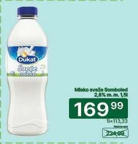 Mleko sveže Somborled 2,8% m.m. 1,5l