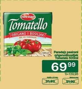 Paradajz pasirani origano&bosiljak Tomatelo 500ml