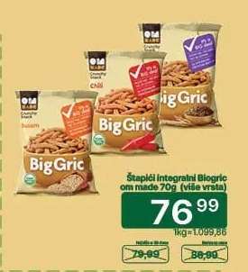 Štapići integralni Biogric om made 70g (više vrsta)
