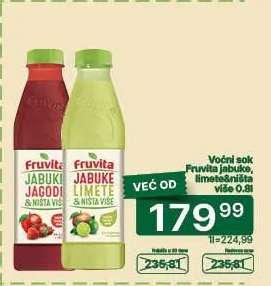 Voćni sok Fruvita jabuke, limete&ništa više 0,8l