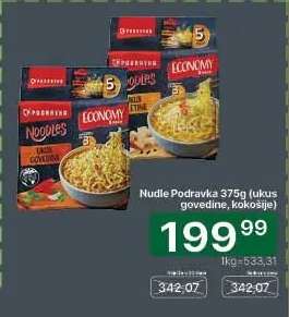 Nudle Podravka 375g (ukus govedine, kokošije)