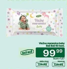 Vlažne maramice baby Baš Baš 60 kom.