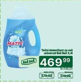 Tečni deterdžent za veš univerzal Baš Baš 3,4l