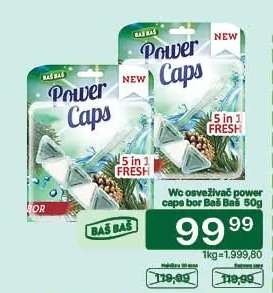 Wc osvěžovač power caps bor Baš Baš 50g