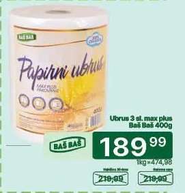 Ubrus 3 sl. max plus Baš Baš 400g