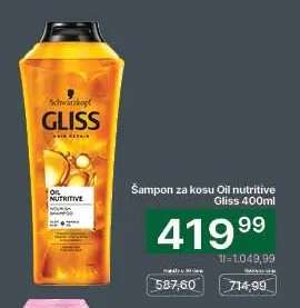 Šampon za kosu Oil Nutritive Gliss, 400ml