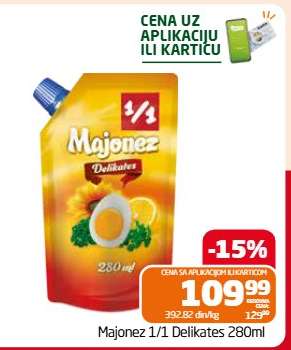 Majonez 1/1 Delikates 280ml