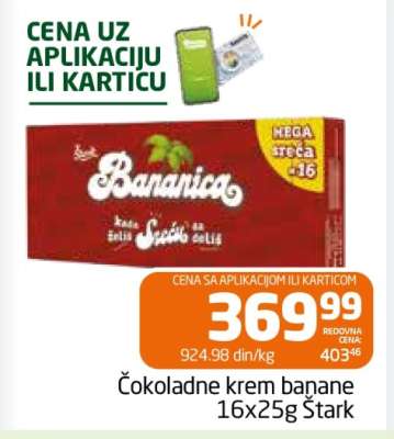 Čokoladne krem banane 16x25g Stark