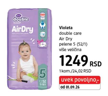 Violeta double care Air Dry pelene 5 (52/1)