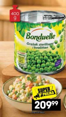 Bonduelle Grašak sterilisan i kvalitetan