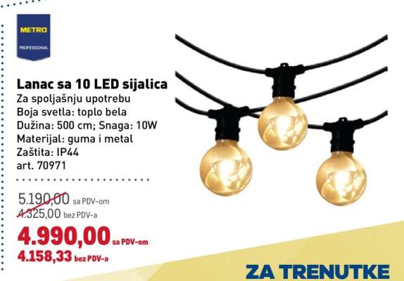 Lanac sa 10 LED sijalica