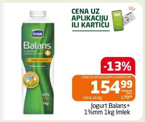 Jogurt Balans+ 1%mm 1kg Imlek