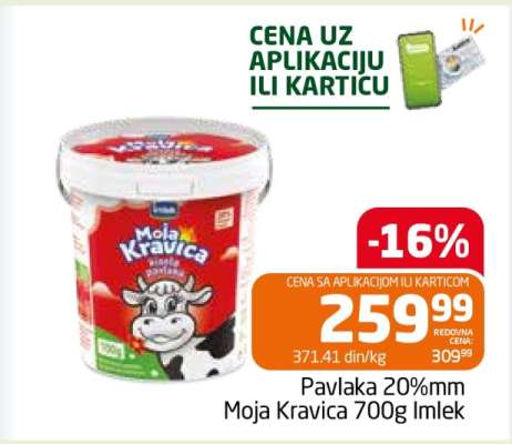 Pavlaka 20%mm Moja Kravica 700g Imlek