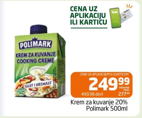 Krem za kuvanje 20% Polimark 500ml