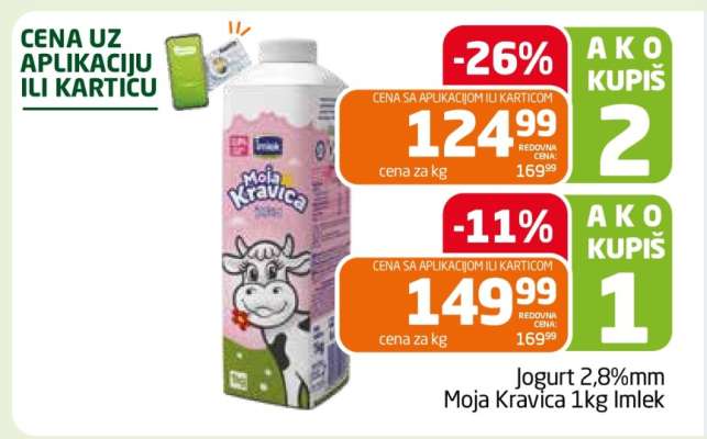 Jogurt 2,8%mm Moja Kravica 1kg Imlek