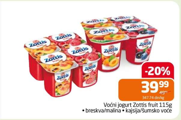 Voćni jogurt Zottis Fruit 115g