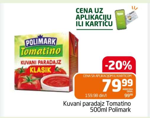 Kuvani paradajz Tomatino 500ml Polimark