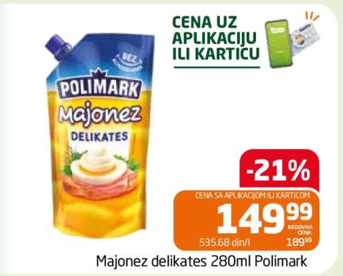 Majonez delikates 280ml Polimark