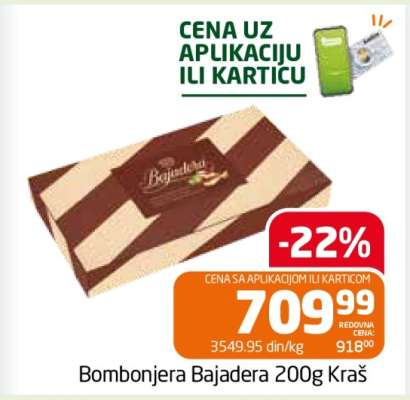 Bombonjera Bajadera 200g Kraš