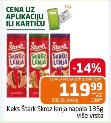 Keks Stark Skroz lenja napola 135g