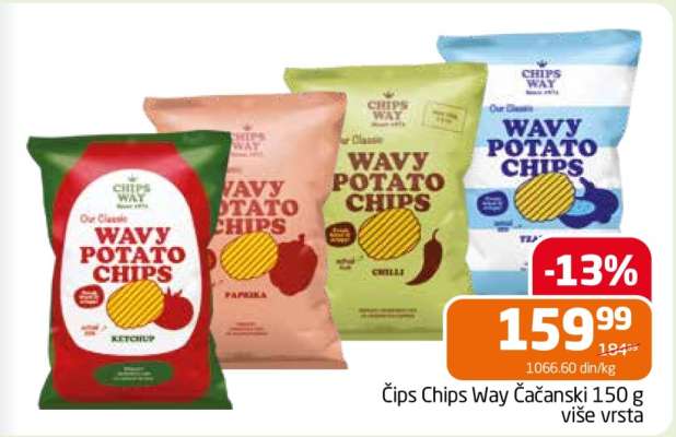 Čips Chips Way Čačanski 150 g