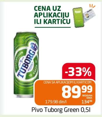 Pivo Tuborg Green 0,5l