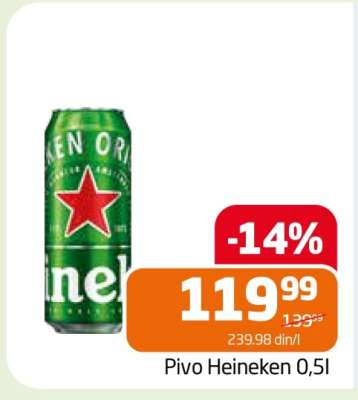 Pivo Heineken 0,5l