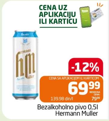 Bezalkoholno pivo 0.5l Hermann Muller
