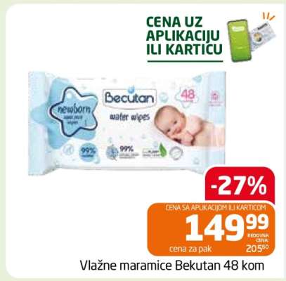 Vlažne maramice Bekutan 48 kom
