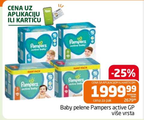 Baby pelene Pampers active GP