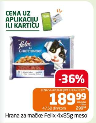Hrana za mačke Felix 4x85g meso