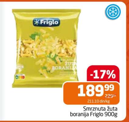 Smrznuta žuta boranija Friglo 900g